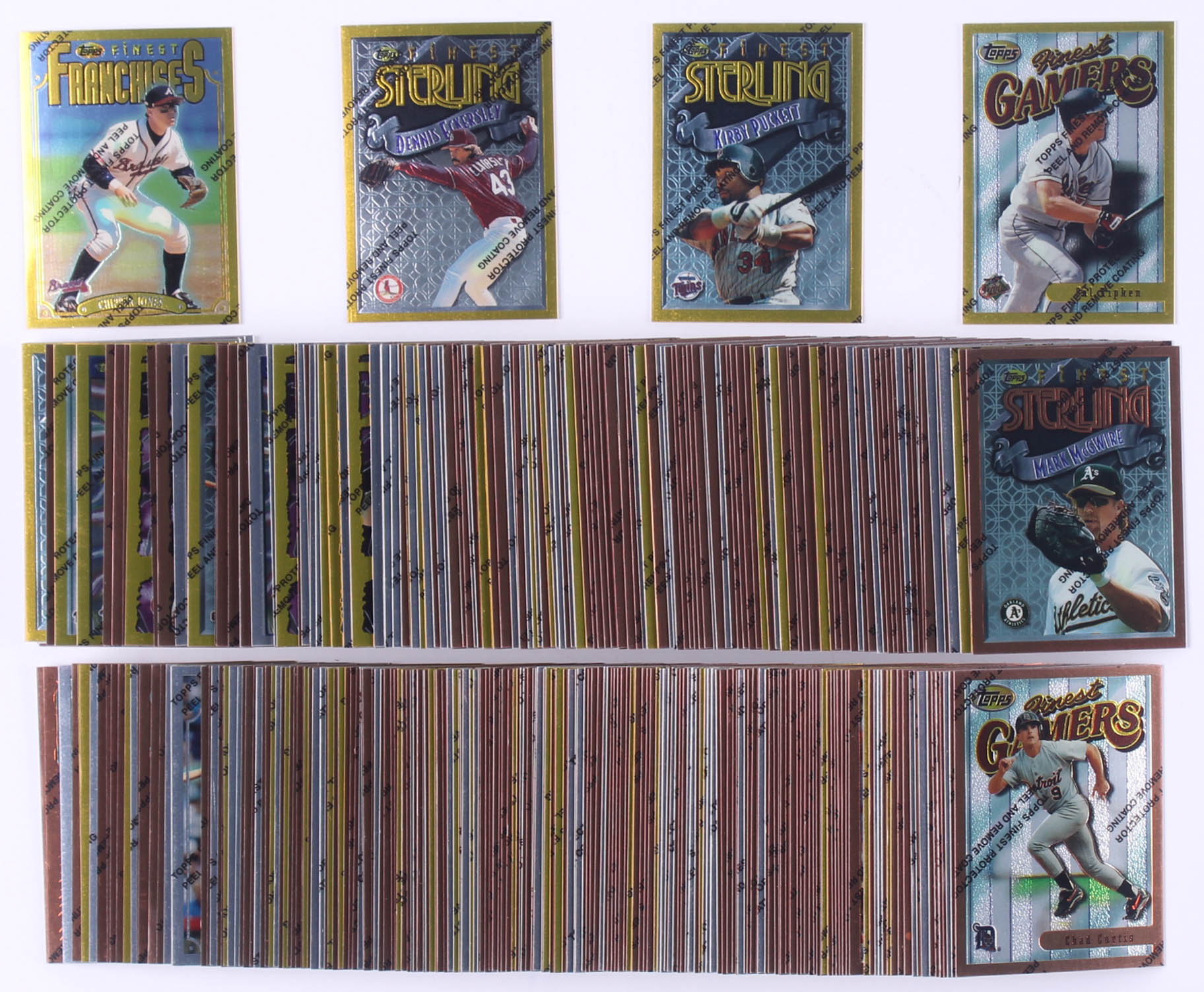 Complete Set of (359) 1996 Finest Baseball Cards with #18 Kirby Puckett, #198 Dennis Eckersley, #192 Chipper Jones, #25 Cal Ripken Jr. at PristineAuction.com Complete Set of (359) 1996 Finest Baseball Cards with #18 Kirby Puckett, #198 Dennis Eckersley, #192 Chipper Jones, #25 Cal Ripken Jr. at PristineAuction.com