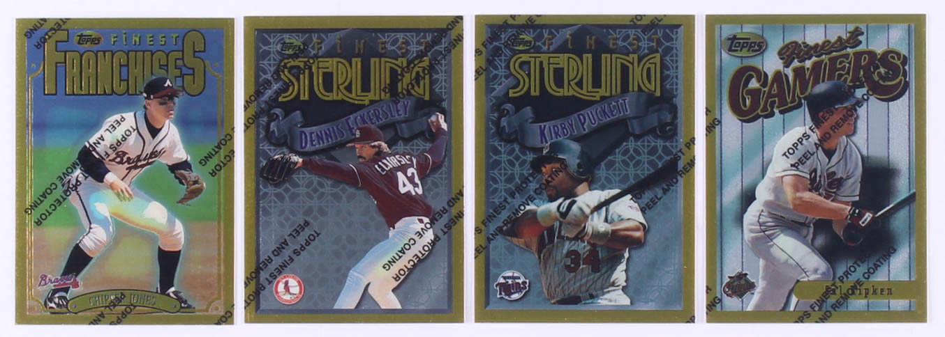 Complete Set of (359) 1996 Finest Baseball Cards with #18 Kirby Puckett, #198 Dennis Eckersley, #192 Chipper Jones, #25 Cal Ripken Jr. at PristineAuction.com Complete Set of (359) 1996 Finest Baseball Cards with #18 Kirby Puckett, #198 Dennis Eckersley, #192 Chipper Jones, #25 Cal Ripken Jr. at PristineAuction.com