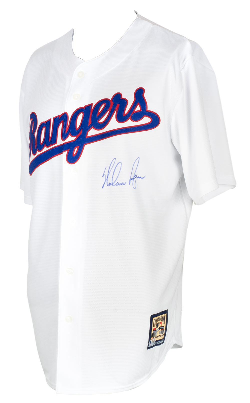 Nolan Ryan Signed Majestic Cooperstown Rangers Jersey (Beckett COA & Ryan Hologram) at PristineAuction.com Nolan Ryan Signed Majestic Cooperstown Rangers Jersey (Beckett COA & Ryan Hologram) at PristineAuction.com