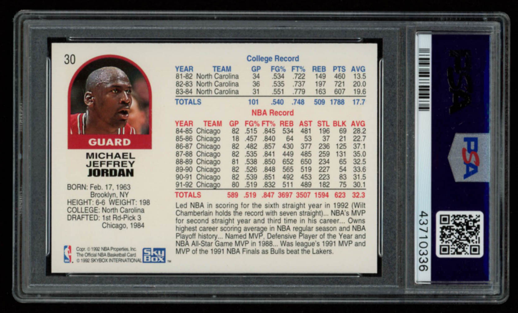 Michael Jordan 1992-93 Hoops #30 (PSA 10) at PristineAuction.com Michael Jordan 1992-93 Hoops #30 (PSA 10) at PristineAuction.com