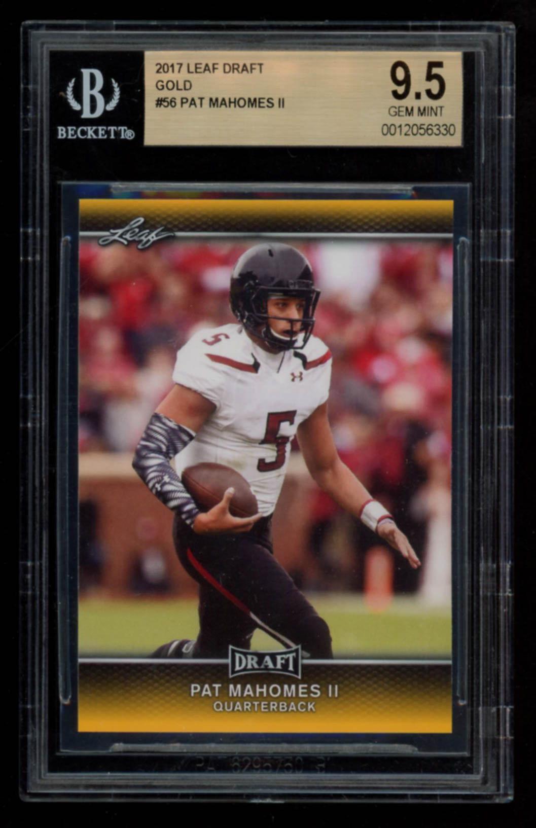 Pat Mahomes II 2017 Leaf Draft Gold #56 (BGS) 9.5 at PristineAuction.com Pat Mahomes II 2017 Leaf Draft Gold #56 (BGS) 9.5 at PristineAuction.com