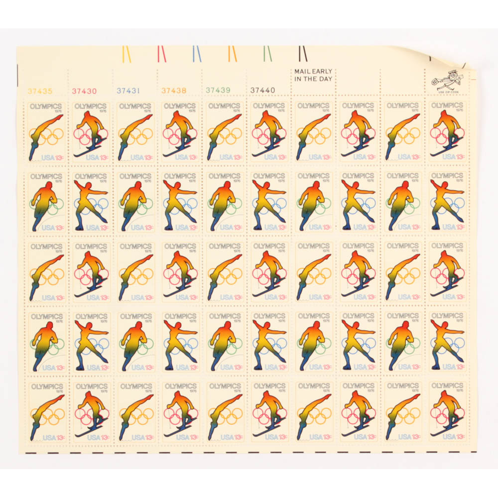 Uncut Set of (50) 1976 Olympics Stamp Sheet | Pristine Auction