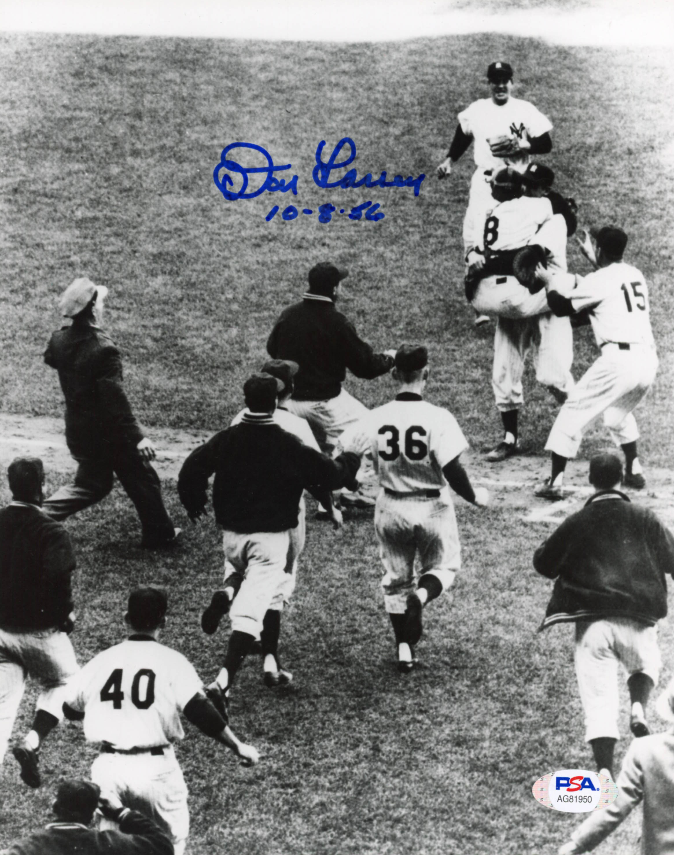 Don Larsen Signed Yankees 8x10 Photo Inscribed "10-8-56" (PSA COA) at PristineAuction.com Don Larsen Signed Yankees 8x10 Photo Inscribed "10-8-56" (PSA COA) at PristineAuction.com