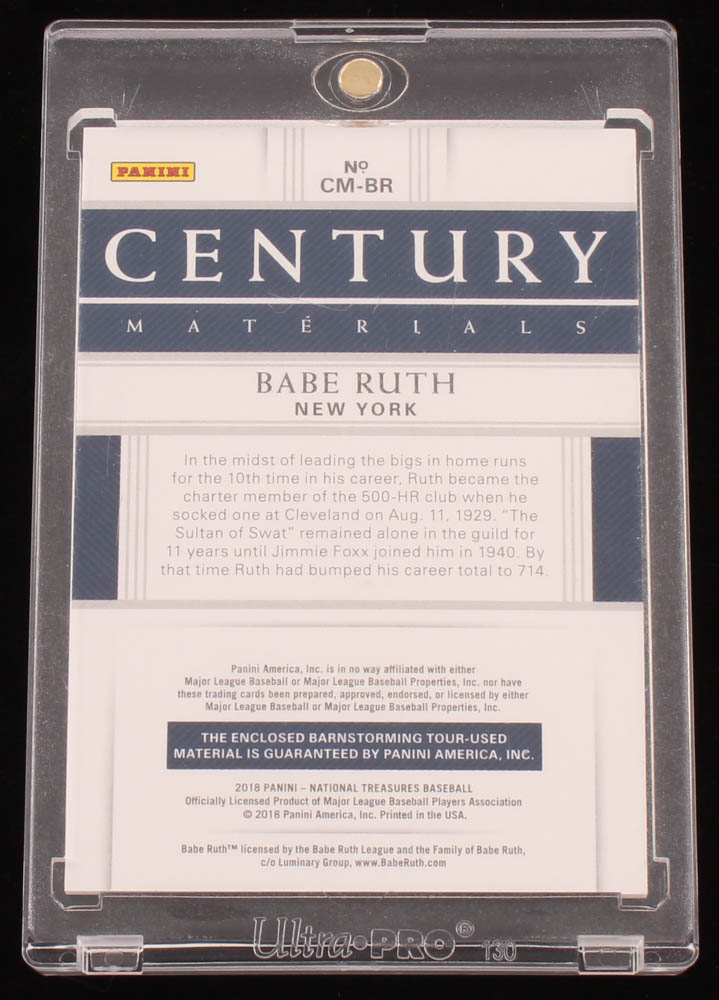 Babe Ruth 2018 Panini National Treasures Century Materials Trios Platinum #20 at PristineAuction.com Babe Ruth 2018 Panini National Treasures Century Materials Trios Platinum #20 at PristineAuction.com