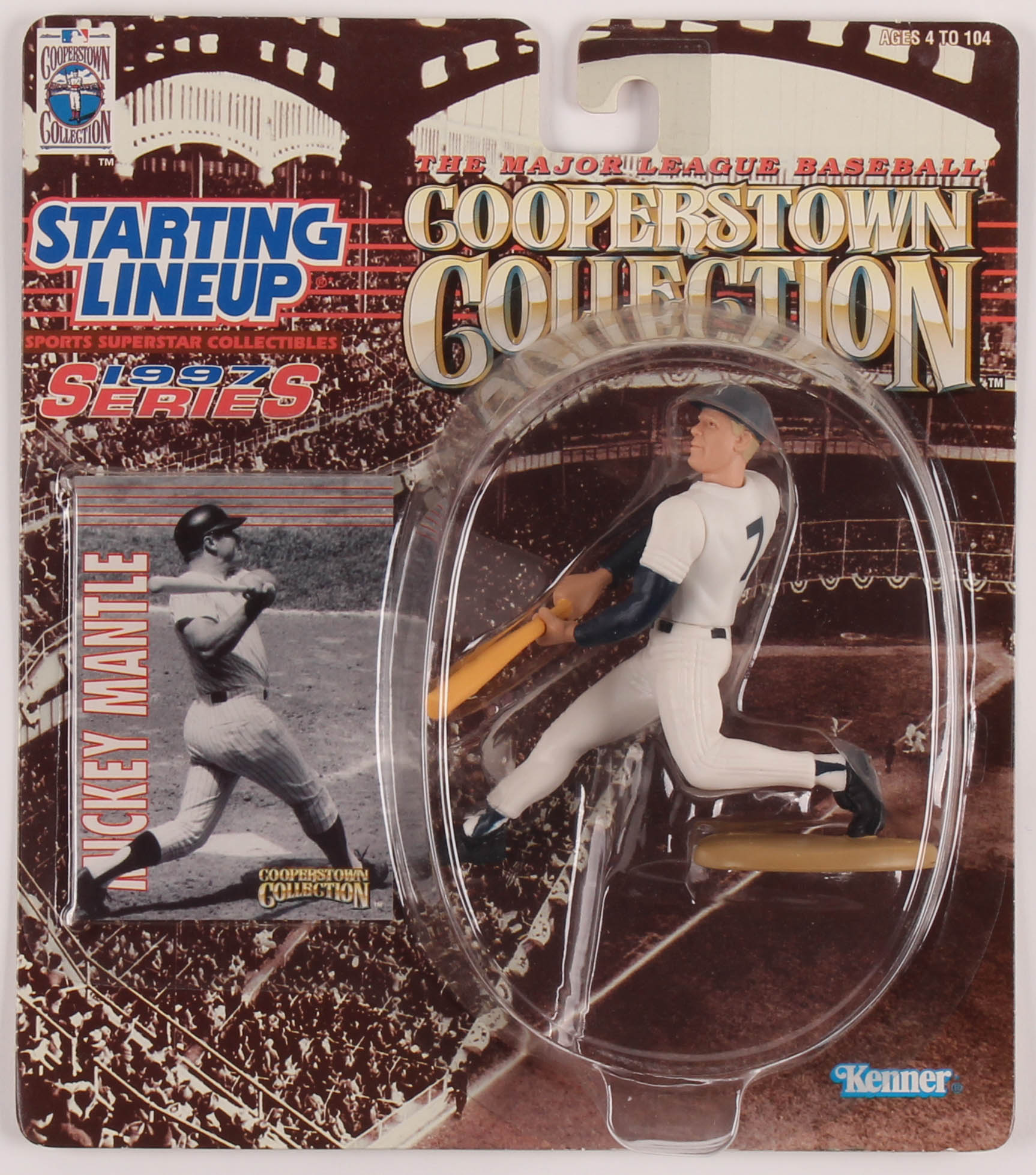 Mickey Mantle 1997 Cooperstown Collection Starting Lineup Figure Includes Collectible Card. at PristineAuction.com Mickey Mantle 1997 Cooperstown Collection Starting Lineup Figure Includes Collectible Card. at PristineAuction.com