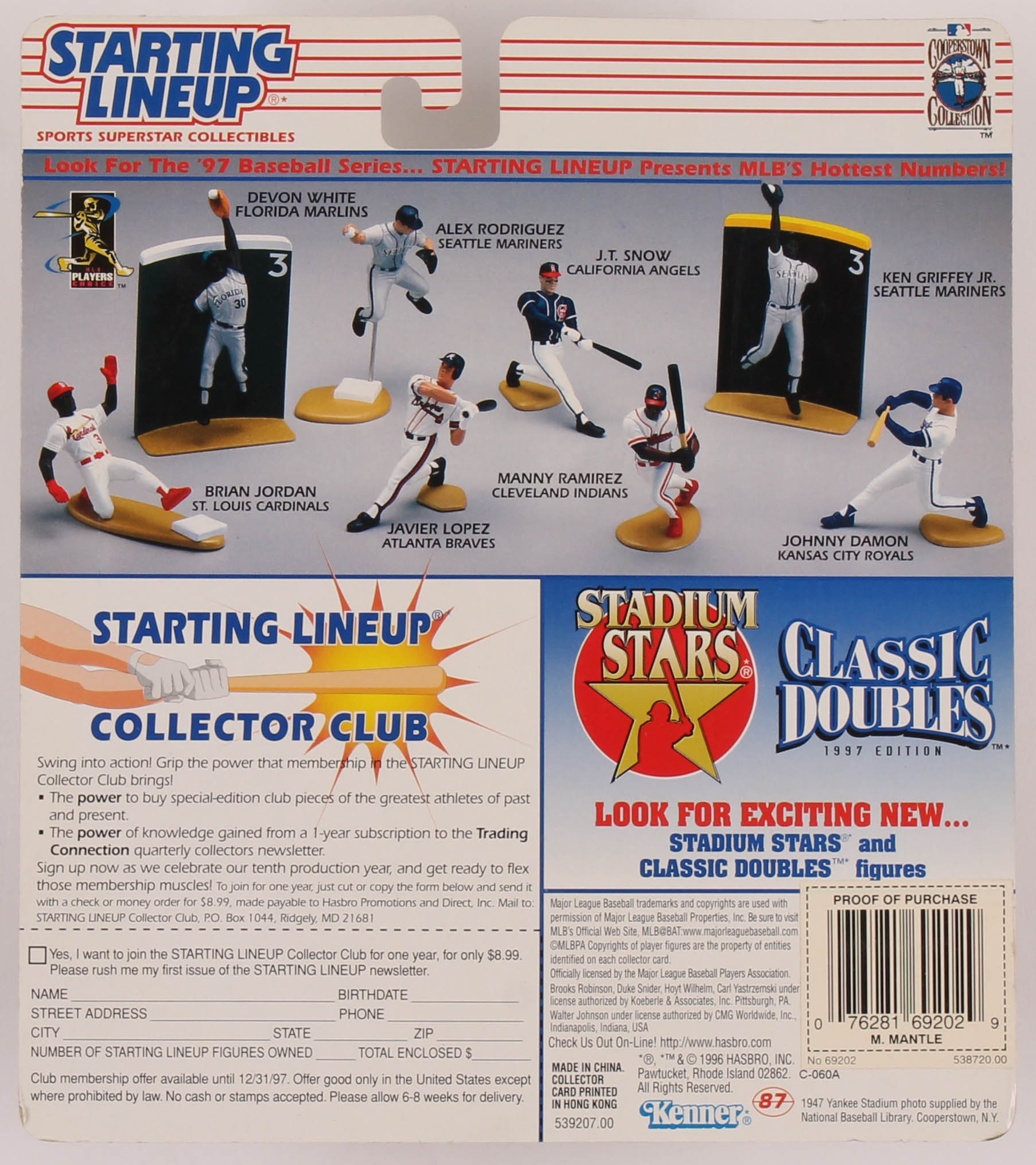 Mickey Mantle 1997 Cooperstown Collection Starting Lineup Figure Includes Collectible Card. at PristineAuction.com Mickey Mantle 1997 Cooperstown Collection Starting Lineup Figure Includes Collectible Card. at PristineAuction.com