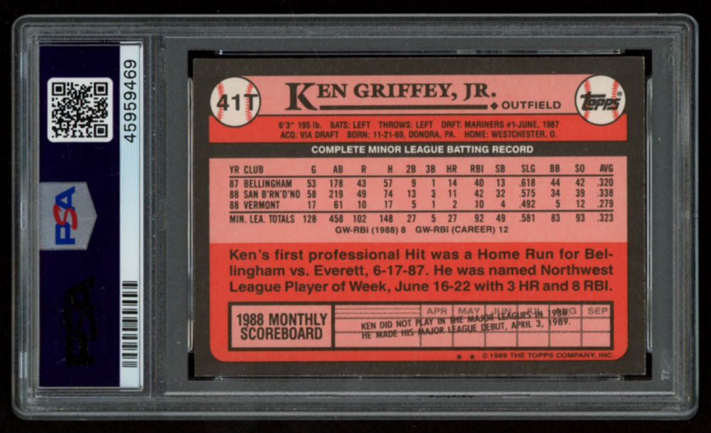 Ken Griffey Jr. 1989 Topps Traded #41T RC (PSA 9) at PristineAuction.com Ken Griffey Jr. 1989 Topps Traded #41T RC (PSA 9) at PristineAuction.com