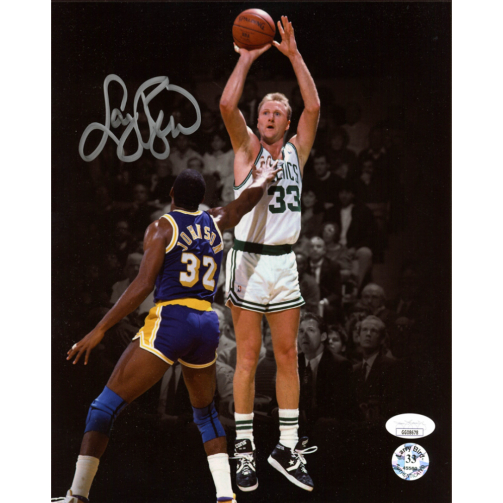 Larry Bird Signed Celtics 8x10 Photo (JSA COA & Bird Hologram) Pristine Auction