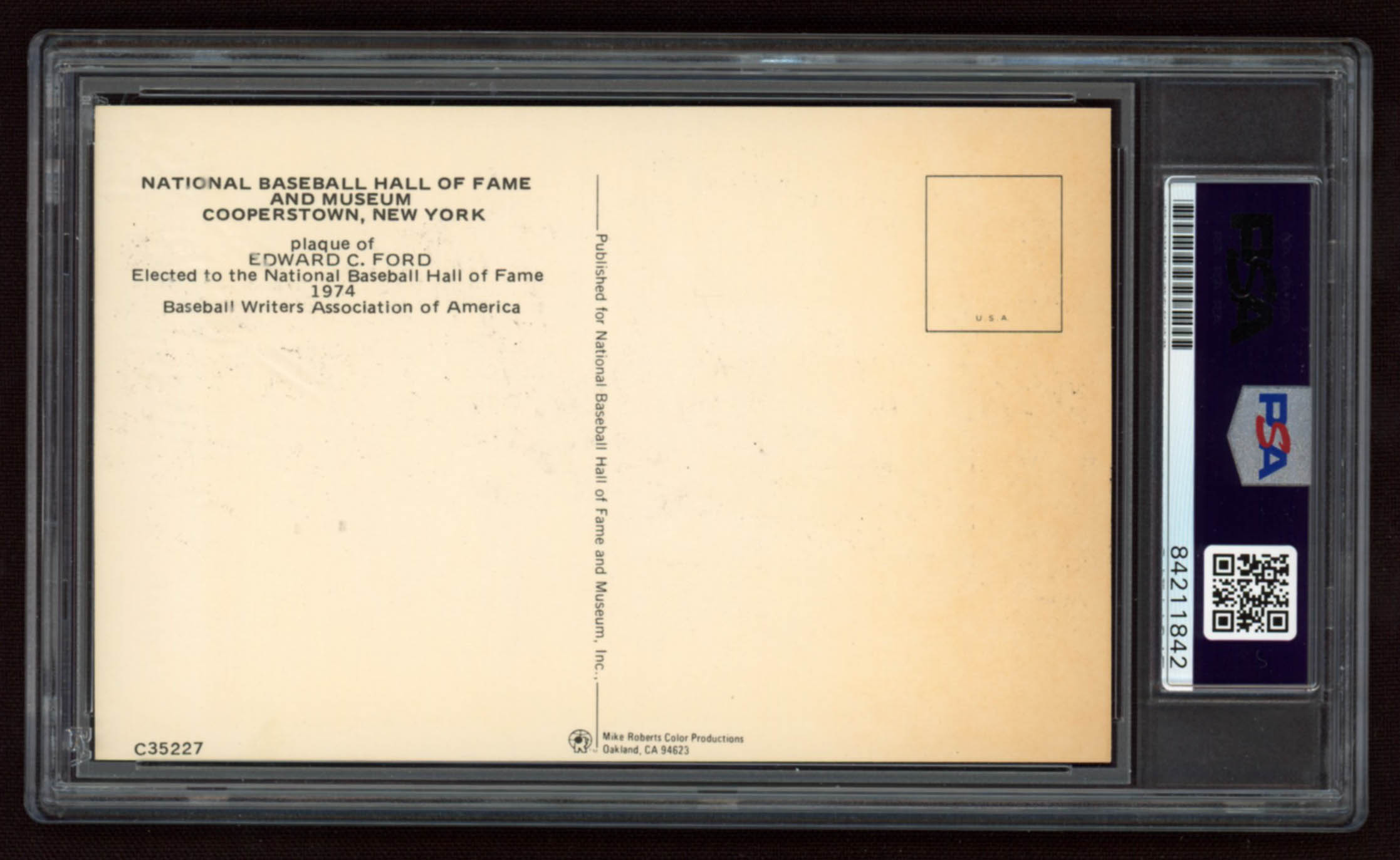 Whitey Ford Signed Gold Hall of Fame Plaque Postcard (PSA Encapsulated) at PristineAuction.com Whitey Ford Signed Gold Hall of Fame Plaque Postcard (PSA Encapsulated) at PristineAuction.com