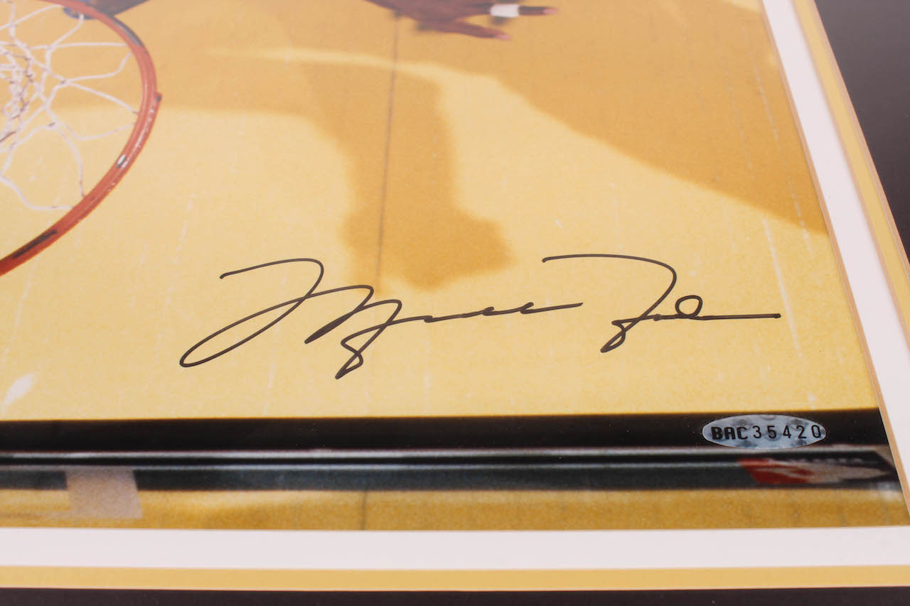 Magic Johnson & Michael Jordan Signed 22x26 Custom Framed Photo Display (UDA COA) at PristineAuction.com Magic Johnson & Michael Jordan Signed 22x26 Custom Framed Photo Display (UDA COA) at PristineAuction.com