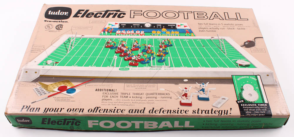 Vintage Tudor Electric Football Game With Origianl Box at PristineAuction.com Vintage Tudor Electric Football Game With Origianl Box at PristineAuction.com