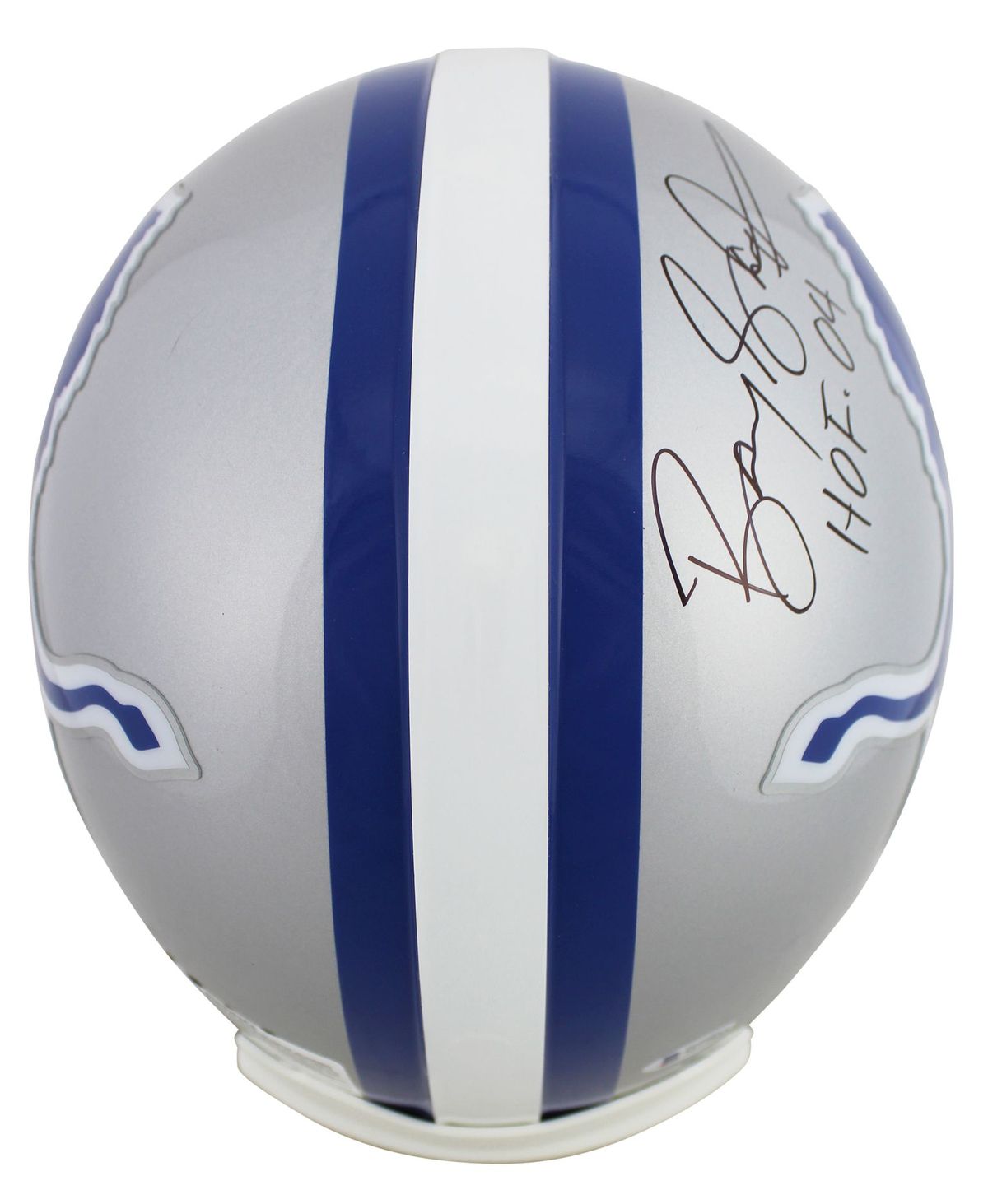 Barry Sanders Signed Lions Full-Size Authentic On-Field Helmet Inscribed "HOF 04" & "The Lion King" (Beckett COA) at PristineAuction.com Barry Sanders Signed Lions Full-Size Authentic On-Field Helmet Inscribed "HOF 04" & "The Lion King" (Beckett COA) at PristineAuction.com