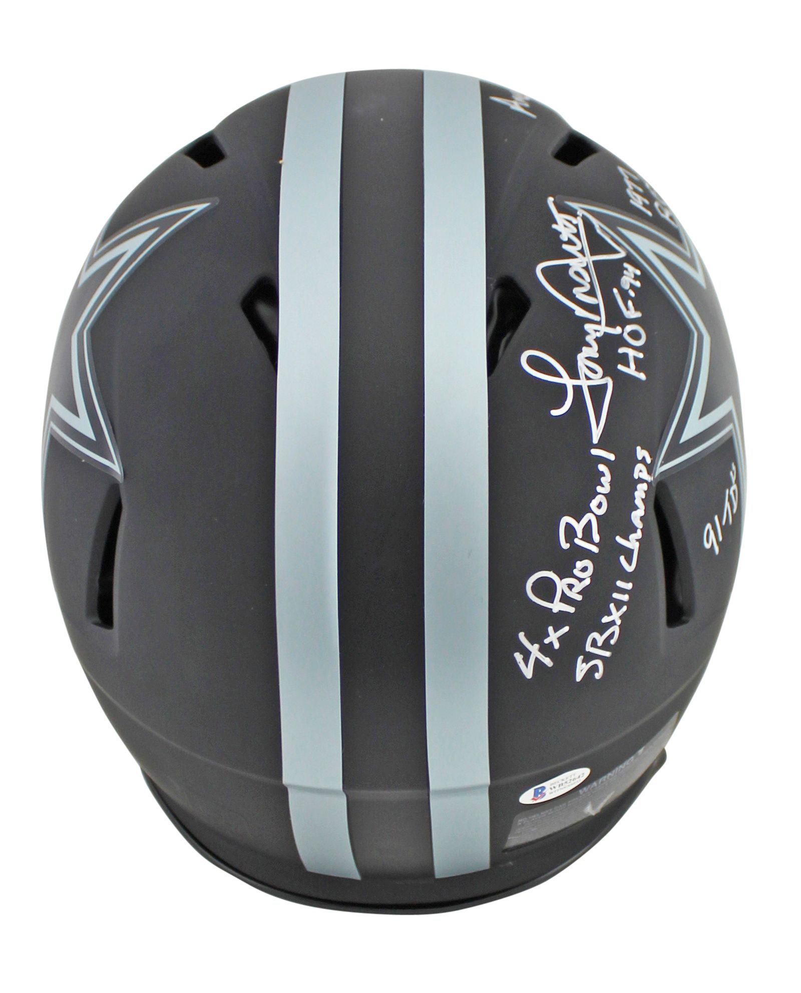 Tony Dorsett Signed Cowboys Eclipse Alternate Speed Full-Size Authentic On-Field Helmet With Multiple Career Stat Inscriptions (Beckett COA) at PristineAuction.com Tony Dorsett Signed Cowboys Eclipse Alternate Speed Full-Size Authentic On-Field Helmet With Multiple Career Stat Inscriptions (Beckett COA) at PristineAuction.com