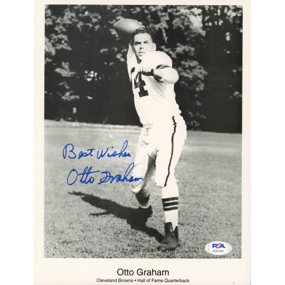 Otto Graham Signed Browns 8x10 Photo inscribed "Best Wishes" (PSA COA