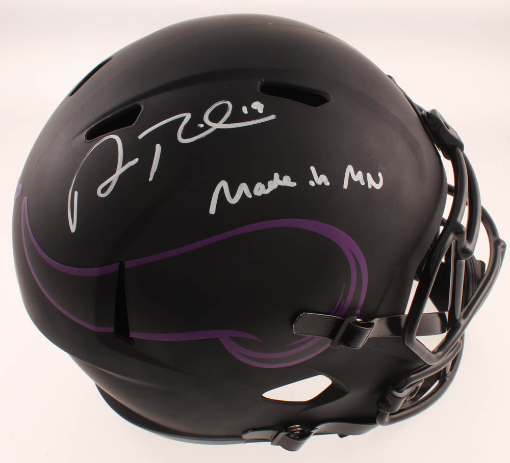 Adam Thielen Signed Vikings Eclipse Alternate Full-Size Speed Helmet Inscribed "Made in MN" (Beckett COA) at PristineAuction.com Adam Thielen Signed Vikings Eclipse Alternate Full-Size Speed Helmet Inscribed "Made in MN" (Beckett COA) at PristineAuction.com