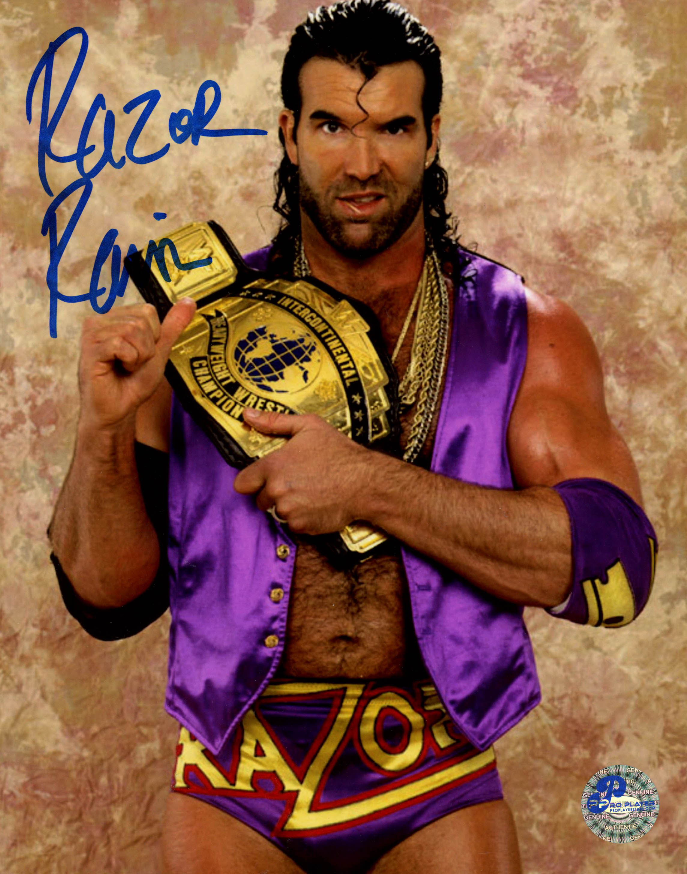 Razor Ramon Signed WWE 8x10 Photo (Pro Player Hologram) | Pristine Auction