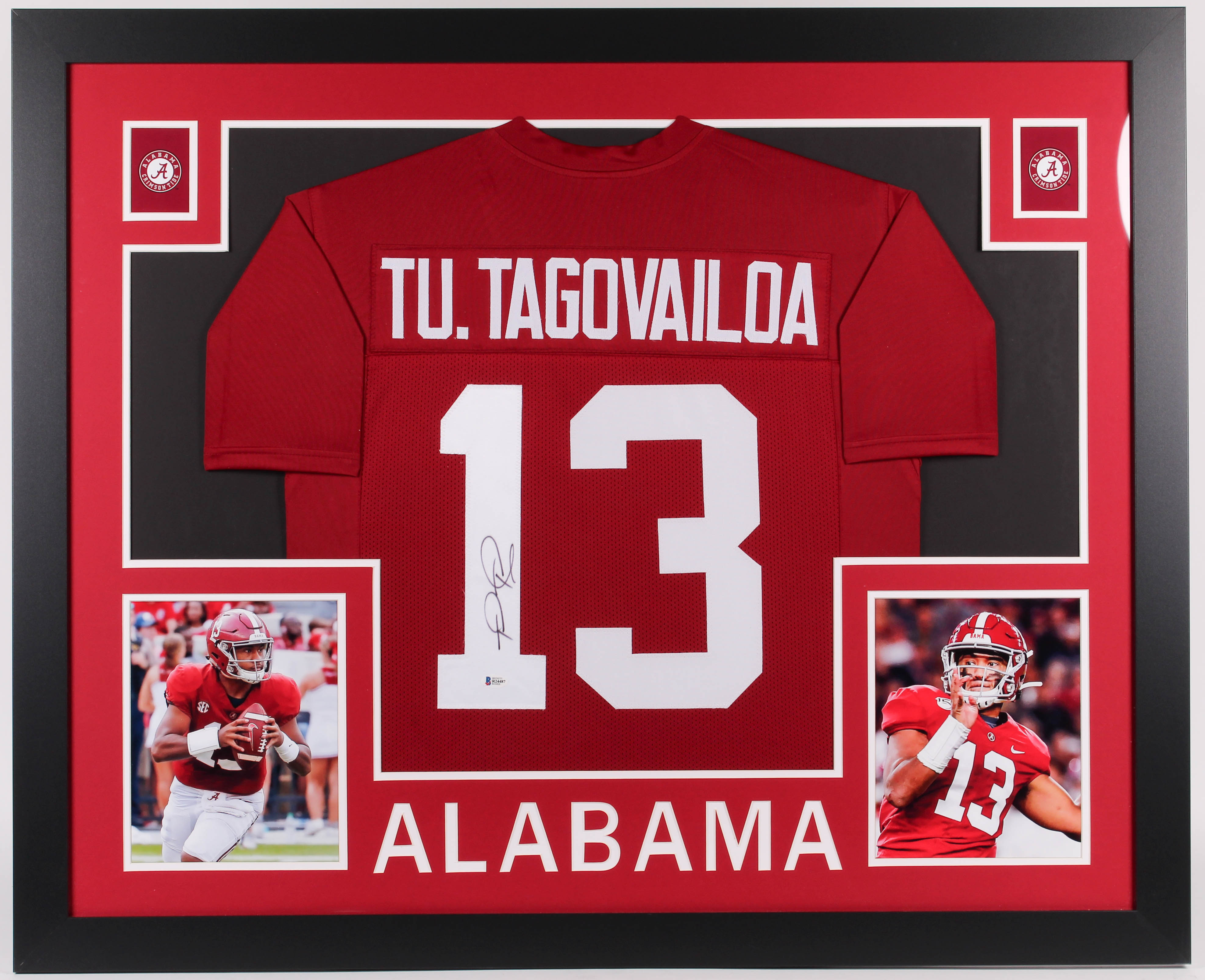 Tua Tagovailoa Signed 35x43 Custom Framed Jersey Display (Beckett COA) at PristineAuction.com Tua Tagovailoa Signed 35x43 Custom Framed Jersey Display (Beckett COA) at PristineAuction.com