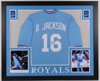 Bo Jackson Signed Royals 35x43 Custom Framed Jersey (Beckett COA) at PristineAuction.com