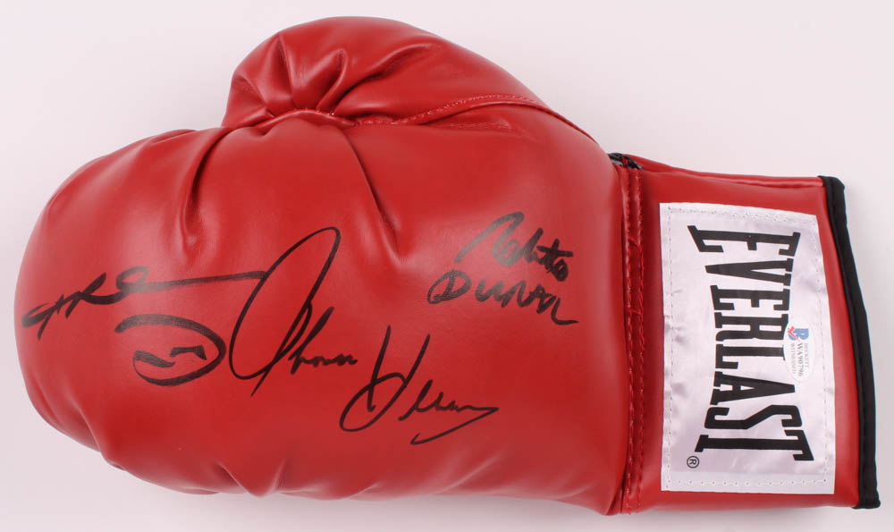 Roberto Duran, Thomas "Hitman" Hearns & Sugar Ray Leonard Signed Everlast Boxing Glove (Beckett COA) at PristineAuction.com Roberto Duran, Thomas "Hitman" Hearns & Sugar Ray Leonard Signed Everlast Boxing Glove (Beckett COA) at PristineAuction.com