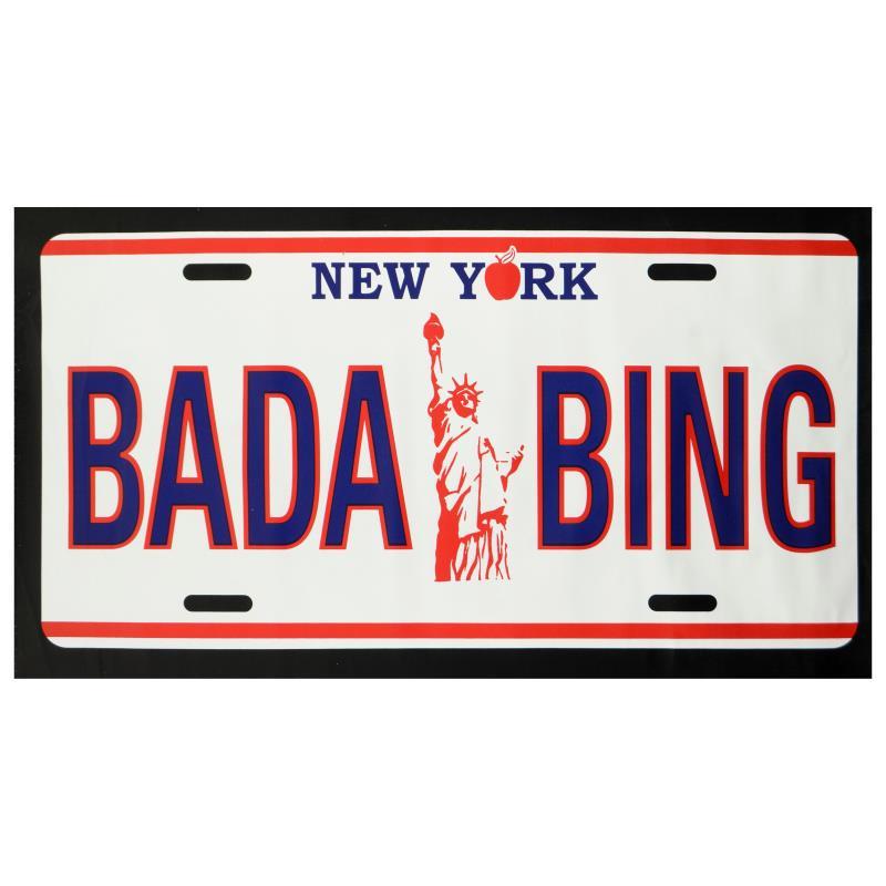 Steve Kaufman Signed "Bada Bing" LE 46x24 Hand-Pulled Silkscreen on Canvas (PA) at PristineAuction.com Steve Kaufman Signed "Bada Bing" LE 46x24 Hand-Pulled Silkscreen on Canvas (PA) at PristineAuction.com