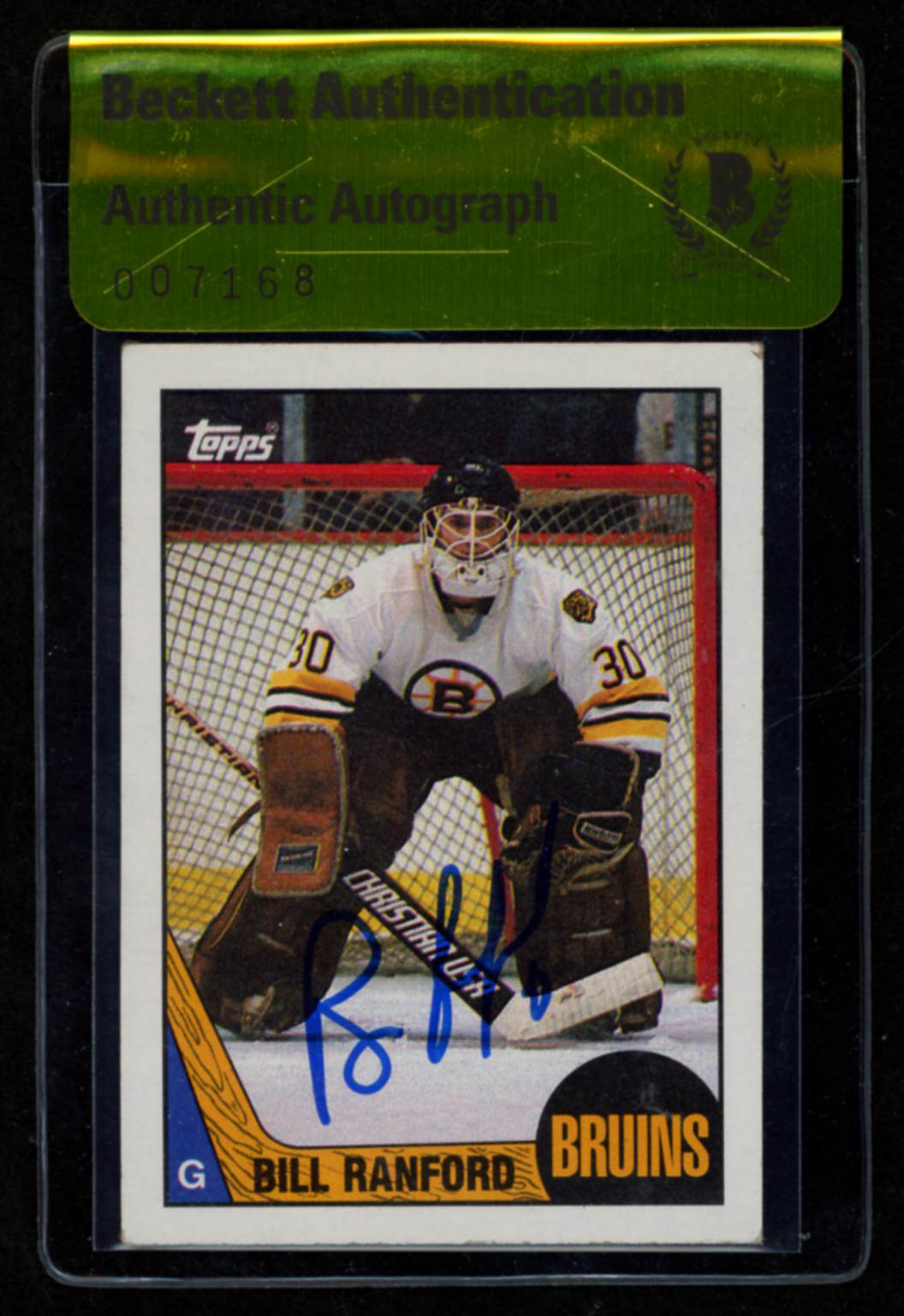 Bill Ranford Signed 1987-88 Topps #13 RC (Beckett Encapsulated) at PristineAuction.com Bill Ranford Signed 1987-88 Topps #13 RC (Beckett Encapsulated) at PristineAuction.com