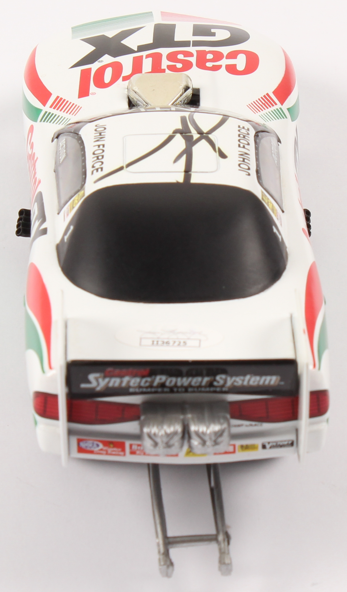 John Force Signed LE Castrol GTX 1997 Pontiac Funny Car 1:24 Scale Stock Car (JSA COA) at PristineAuction.com John Force Signed LE Castrol GTX 1997 Pontiac Funny Car 1:24 Scale Stock Car (JSA COA) at PristineAuction.com