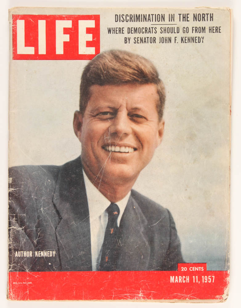 Vintage 1957 John F. Kennedy Life Magazine at PristineAuction.com Vintage 1957 John F. Kennedy Life Magazine at PristineAuction.com