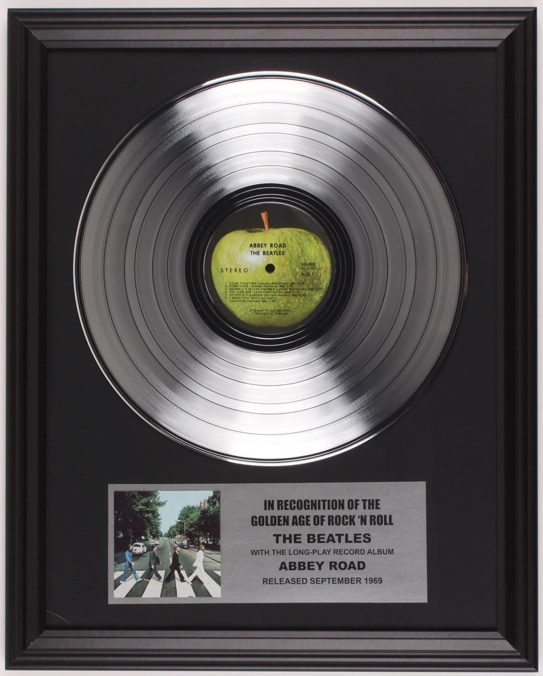 Original Vintage The Beatles "Abbey Road" 16x20 Custom Framed Vinyl Record Display at PristineAuction.com Original Vintage The Beatles "Abbey Road" 16x20 Custom Framed Vinyl Record Display at PristineAuction.com