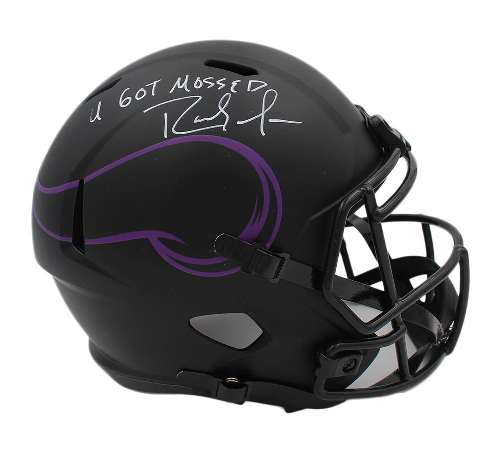 Randy Moss Signed Vikings Full-Size Eclipse Alternate Speed Helmet Inscribed "U Got Mossed" (Beckett COA) at PristineAuction.com Randy Moss Signed Vikings Full-Size Eclipse Alternate Speed Helmet Inscribed "U Got Mossed" (Beckett COA) at PristineAuction.com