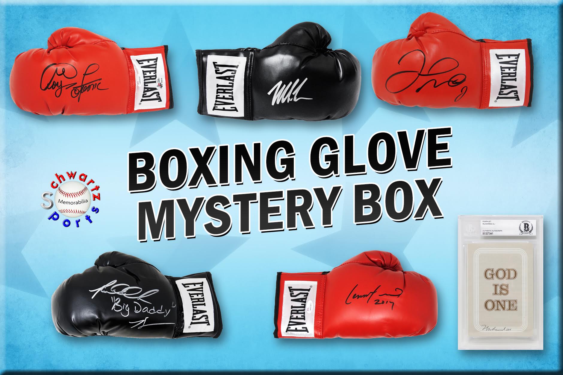 Schwartz Sports Signed Mystery Boxing Glove - Series 8 (Limited to 100) **MUHAMMAD ALI Autograph – Grand Prize** at PristineAuction.com Schwartz Sports Signed Mystery Boxing Glove - Series 8 (Limited to 100) **MUHAMMAD ALI Autograph – Grand Prize** at PristineAuction.com