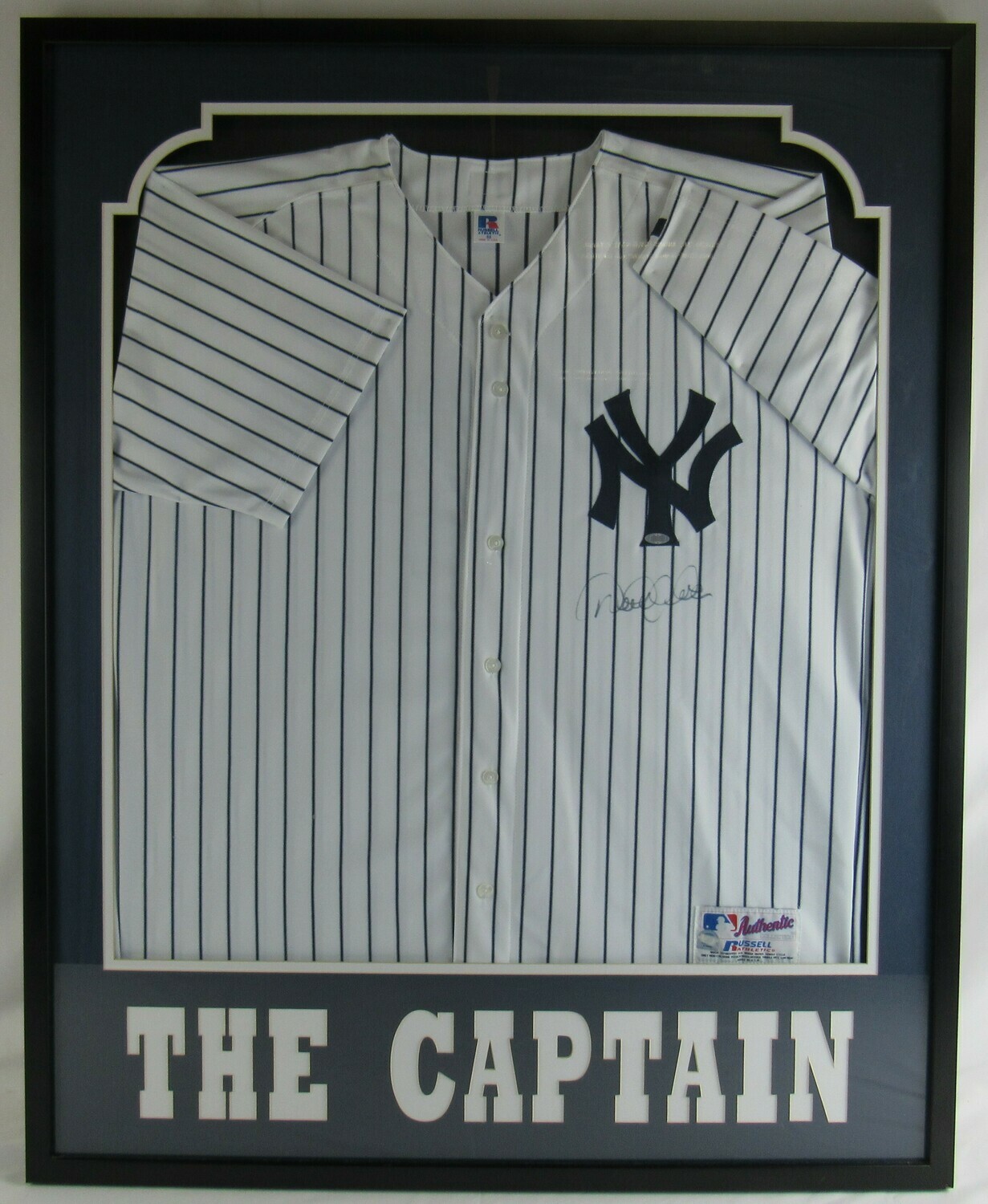 Derek Jeter Signed Yankees 33x42 Custom Framed Jersey Display (Steiner COA & MLB Hologram) at PristineAuction.com Derek Jeter Signed Yankees 33x42 Custom Framed Jersey Display (Steiner COA & MLB Hologram) at PristineAuction.com