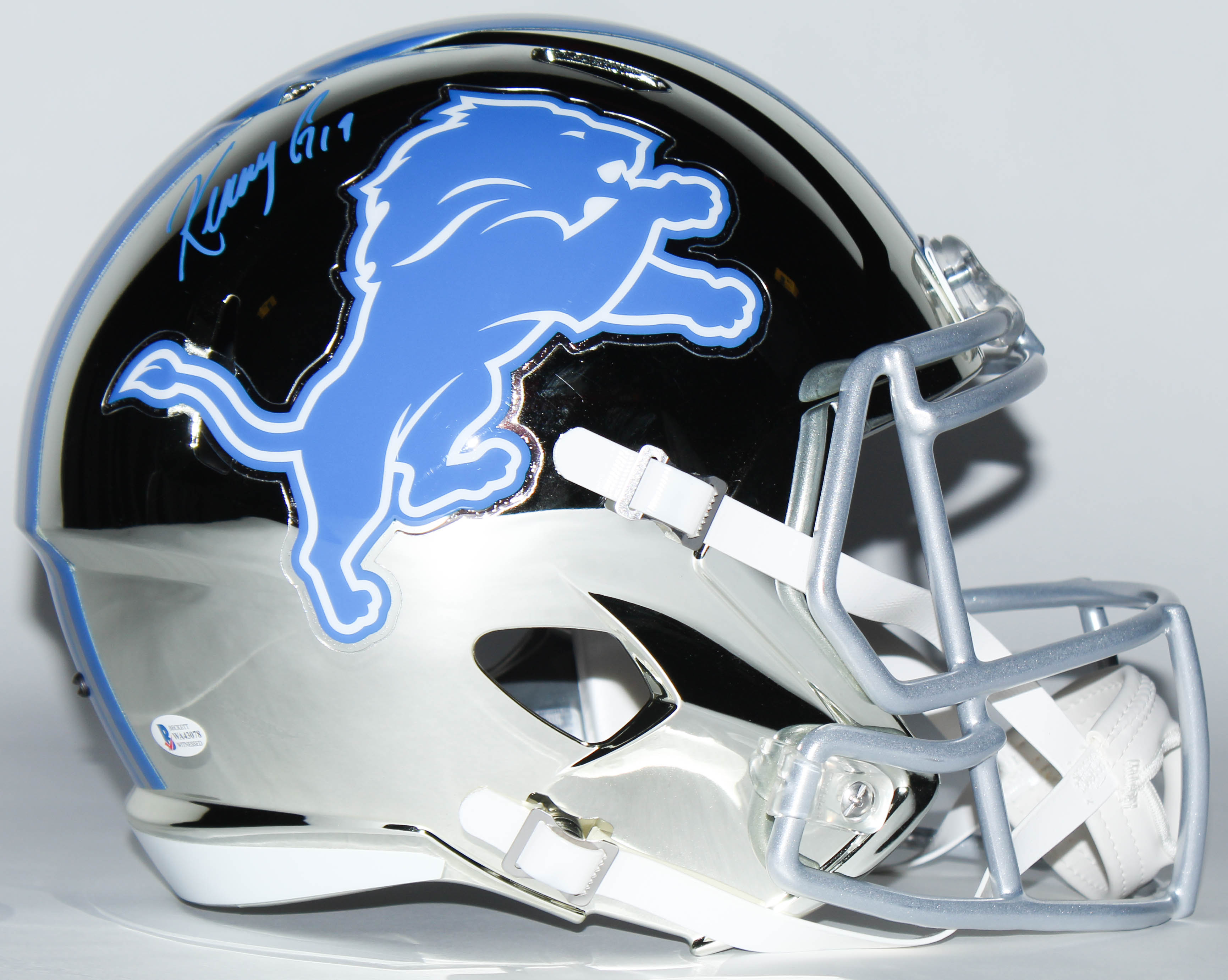 Kenny Golladay Signed Lions Full-Size Chrome Speed Helmet (Beckett COA) at PristineAuction.com Kenny Golladay Signed Lions Full-Size Chrome Speed Helmet (Beckett COA) at PristineAuction.com