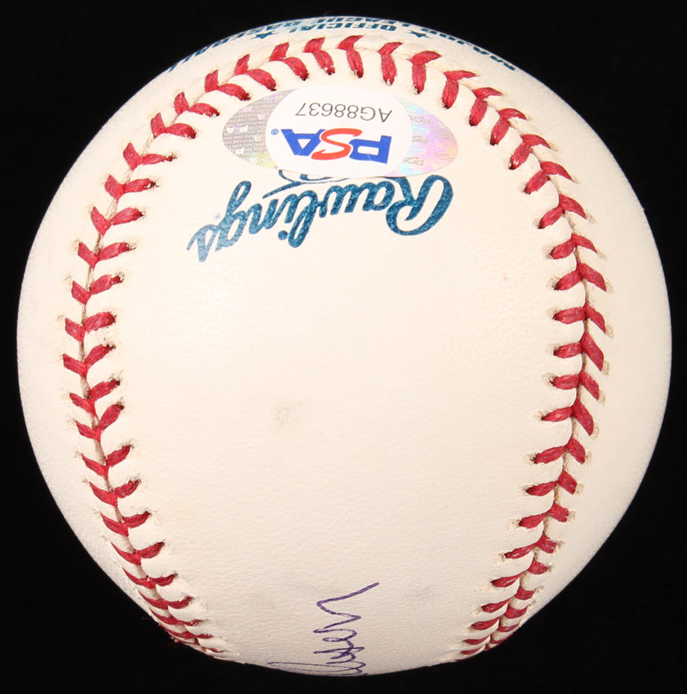 Bob Gibson Signed OML Baseball with Display Case (PSA COA - Graded 8.5) at PristineAuction.com Bob Gibson Signed OML Baseball with Display Case (PSA COA - Graded 8.5) at PristineAuction.com