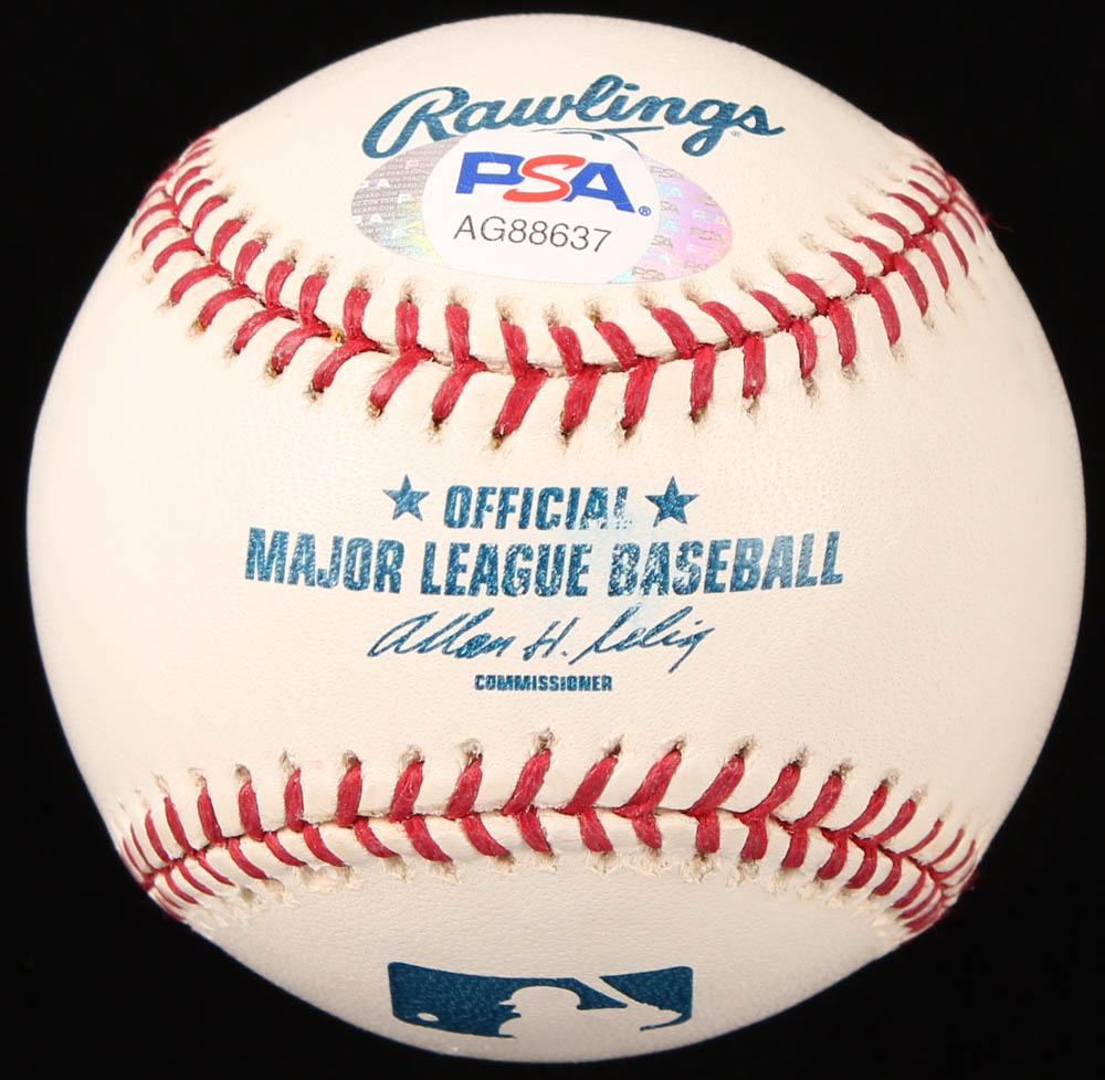 Bob Gibson Signed OML Baseball with Display Case (PSA COA - Graded 8.5) at PristineAuction.com Bob Gibson Signed OML Baseball with Display Case (PSA COA - Graded 8.5) at PristineAuction.com