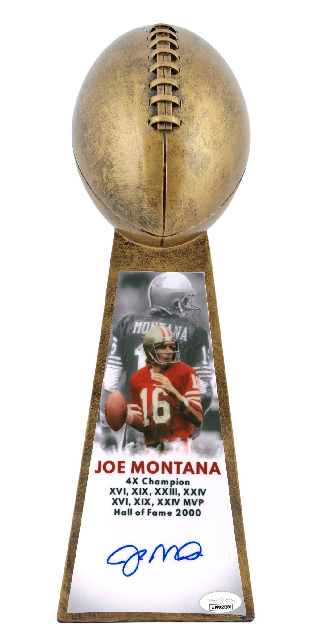 Joe Montana Signed 15” Football Championship Trophy (JSA COA) at PristineAuction.com Joe Montana Signed 15” Football Championship Trophy (JSA COA) at PristineAuction.com