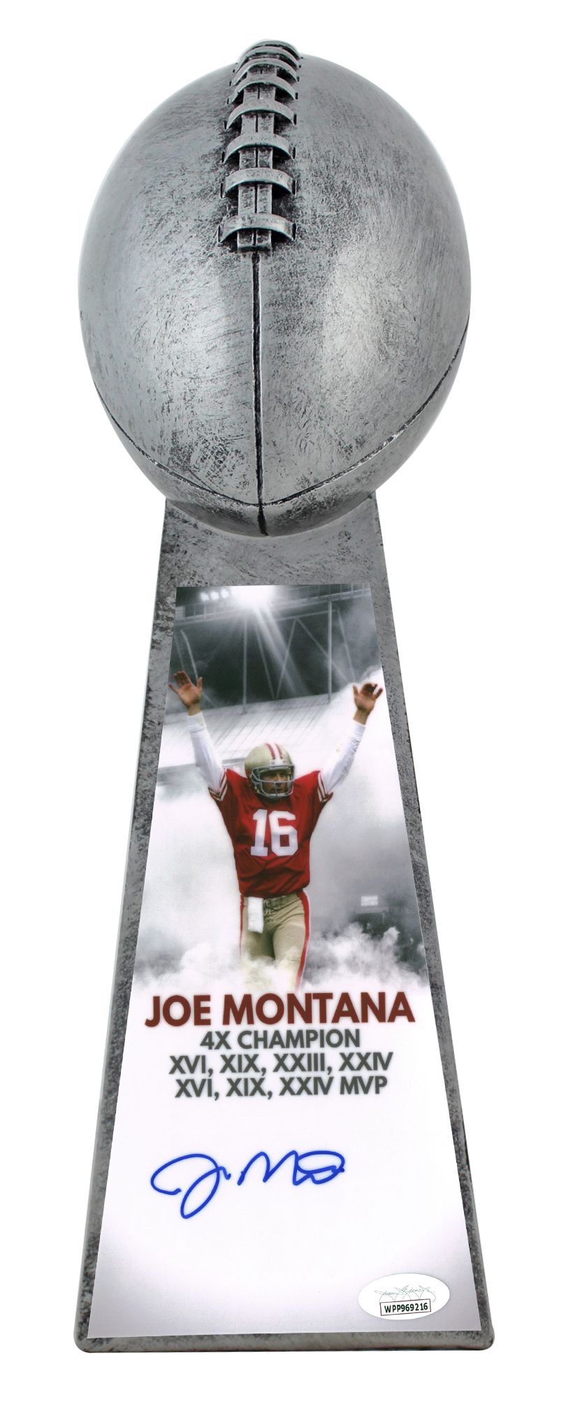 Joe Montana Signed 15” Football Championship Trophy (JSA COA) at PristineAuction.com Joe Montana Signed 15” Football Championship Trophy (JSA COA) at PristineAuction.com