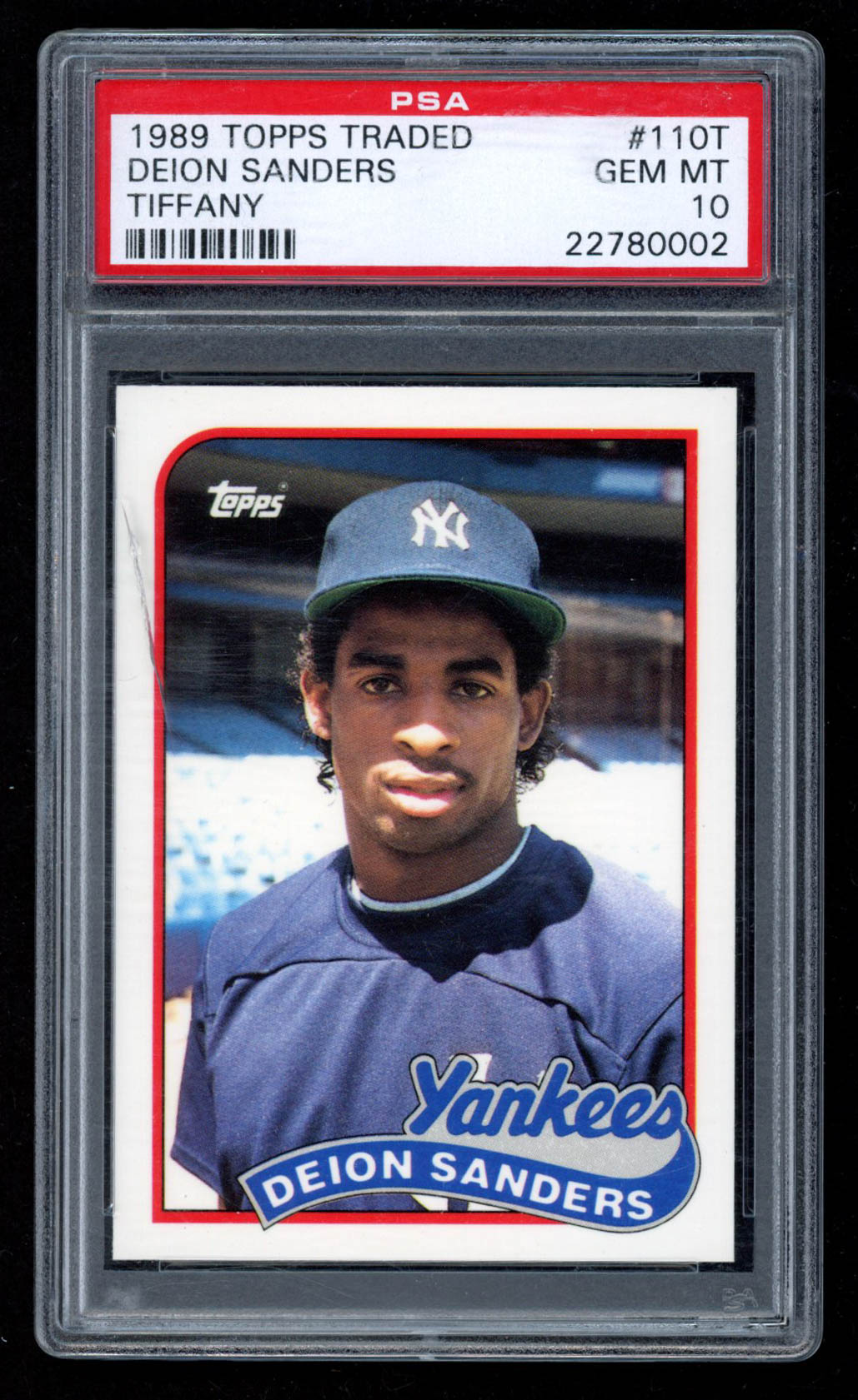 Deion Sanders 1989 Topps Traded Tiffany #110T RC (PSA 10) at PristineAuction.com Deion Sanders 1989 Topps Traded Tiffany #110T RC (PSA 10) at PristineAuction.com