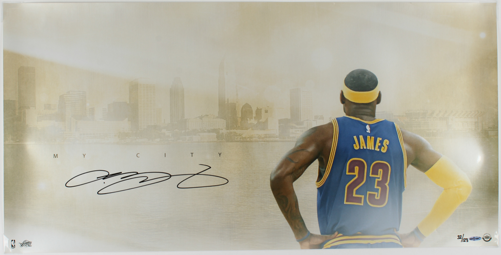 LeBron James Signed LE Cavaliers 18x36 Photo (UDA Hologram) at PristineAuction.com LeBron James Signed LE Cavaliers 18x36 Photo (UDA Hologram) at PristineAuction.com