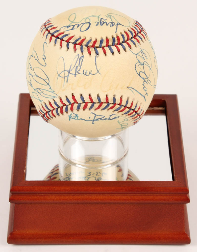 1995 All-Star Game Baseball signed by (25) With Orlando Cepeda, Harmon Killebrew, Robin Roberts, Earl Weaver With Display Base (PSA LOA) at PristineAuction.com 1995 All-Star Game Baseball signed by (25) With Orlando Cepeda, Harmon Killebrew, Robin Roberts, Earl Weaver With Display Base (PSA LOA) at PristineAuction.com