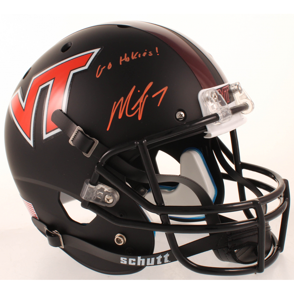 Michael Vick Signed Virginia Tech Hokies Matte Black FullSize Helmet