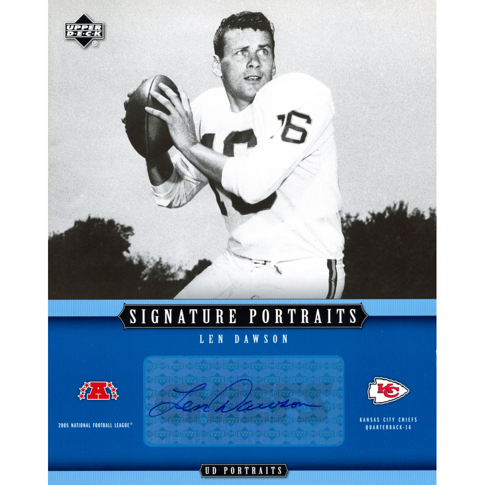 Len Dawson 2005 UD Portraits Signature Portraits 8x10 SP41 Pristine 