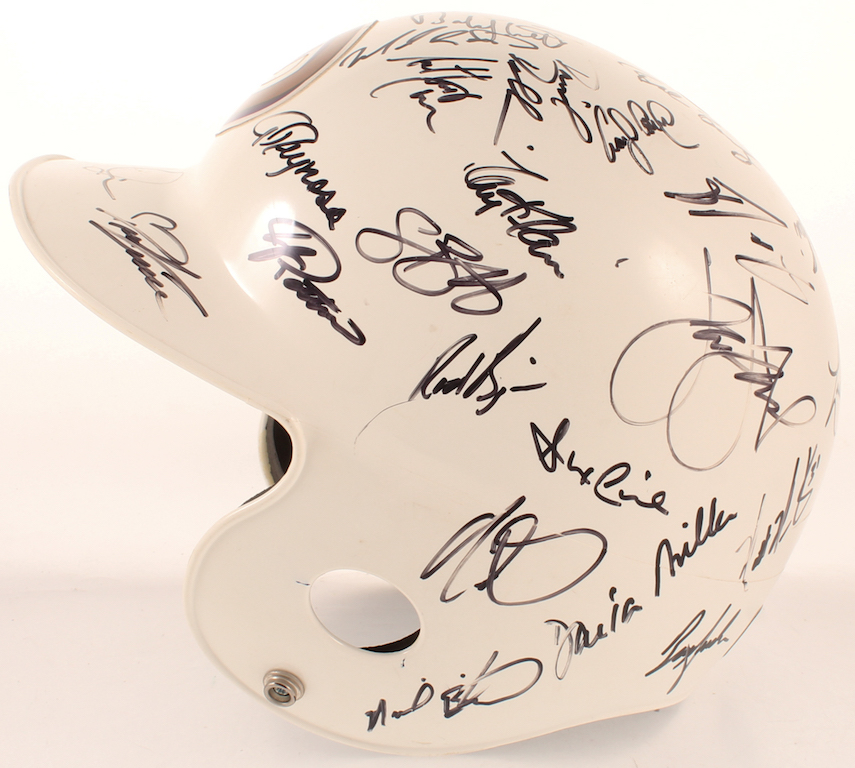 2001 Diamondbacks Full-Size Batting Helmet Team-Signed by (41) with Randy Johnson, Luis Gonzalez, Mike Morgan, Matt Williams, Craig Counsell, Steve Finley, Mark Grace (Beckett) at PristineAuction.com 2001 Diamondbacks Full-Size Batting Helmet Team-Signed by (41) with Randy Johnson, Luis Gonzalez, Mike Morgan, Matt Williams, Craig Counsell, Steve Finley, Mark Grace (Beckett) at PristineAuction.com