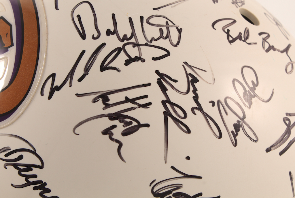 2001 Diamondbacks Full-Size Batting Helmet Team-Signed by (41) with Randy Johnson, Luis Gonzalez, Mike Morgan, Matt Williams, Craig Counsell, Steve Finley, Mark Grace (Beckett) at PristineAuction.com 2001 Diamondbacks Full-Size Batting Helmet Team-Signed by (41) with Randy Johnson, Luis Gonzalez, Mike Morgan, Matt Williams, Craig Counsell, Steve Finley, Mark Grace (Beckett) at PristineAuction.com