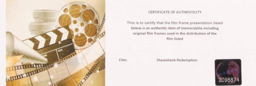 "The Shawshank Redemption" LE 8x10 Custom Matted Original Film / Movie Cell Display at PristineAuction.com "The Shawshank Redemption" LE 8x10 Custom Matted Original Film / Movie Cell Display at PristineAuction.com