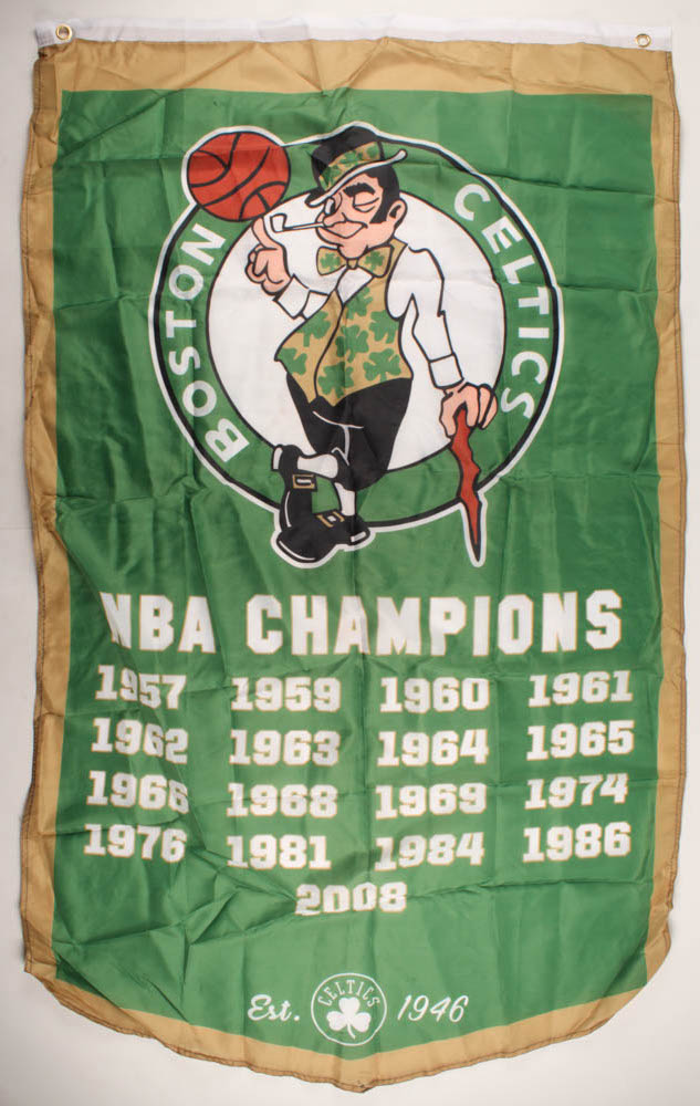 Celtics NBA Champions Logo Flag at PristineAuction.com Celtics NBA Champions Logo Flag at PristineAuction.com