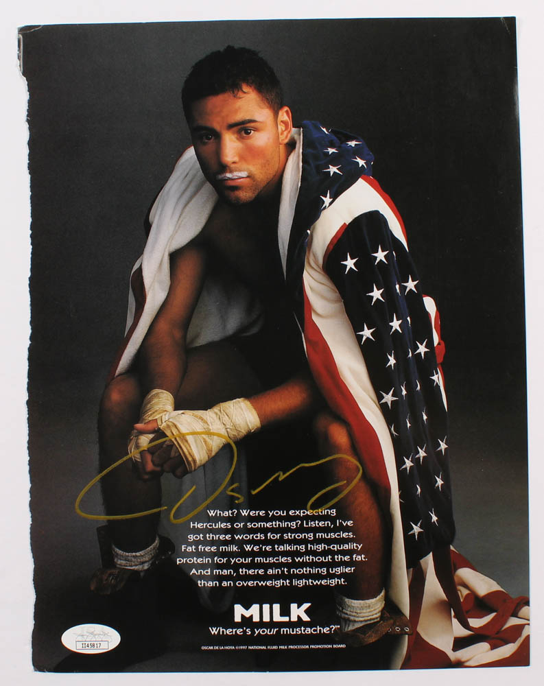 Oscar De La Hoya Signed 8.5x11 Magazine Photo (JSA COA) at PristineAuction.com Oscar De La Hoya Signed 8.5x11 Magazine Photo (JSA COA) at PristineAuction.com