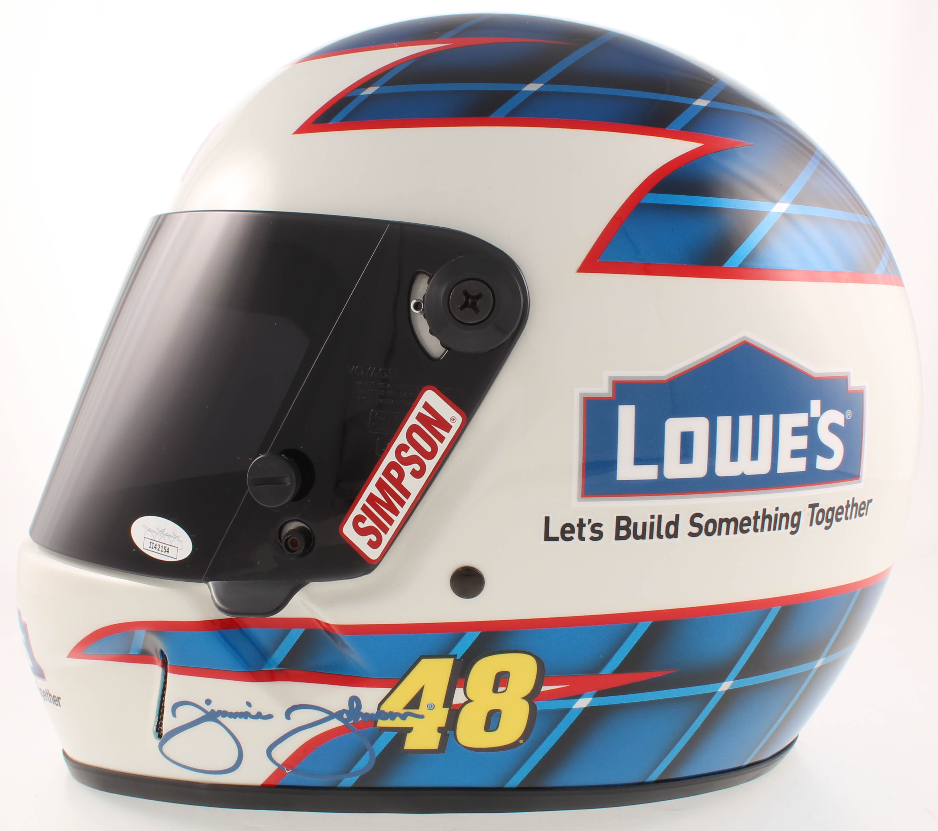 Jimmie Johnson Signed Lowe's NASCAR Full-Size Helmet (JSA COA) at PristineAuction.com Jimmie Johnson Signed Lowe's NASCAR Full-Size Helmet (JSA COA) at PristineAuction.com