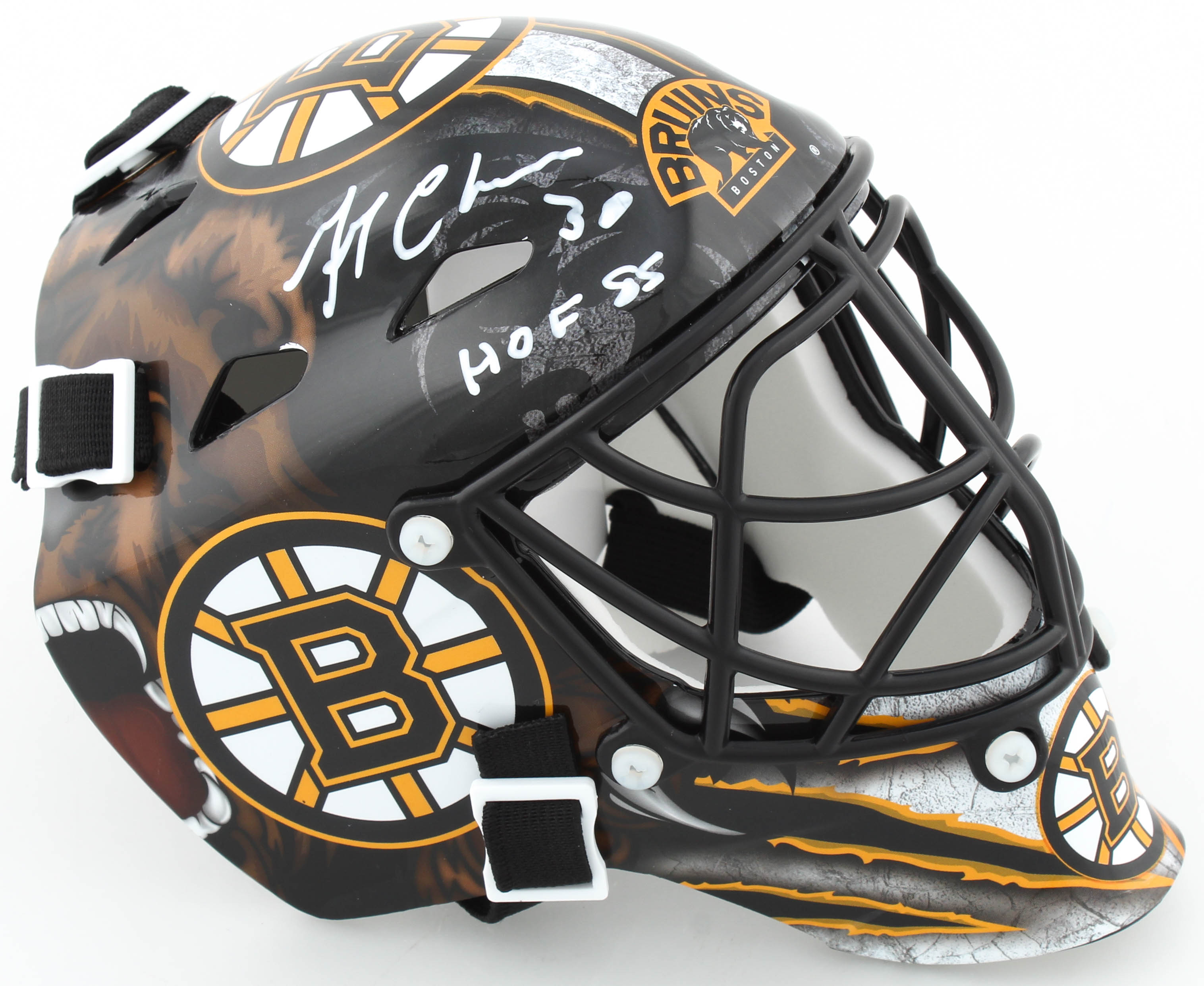 Gerry Cheevers Signed Bruins Mini Hockey Goalie Mask Inscribed "HOF 85" (Schwartz COA) at PristineAuction.com Gerry Cheevers Signed Bruins Mini Hockey Goalie Mask Inscribed "HOF 85" (Schwartz COA) at PristineAuction.com