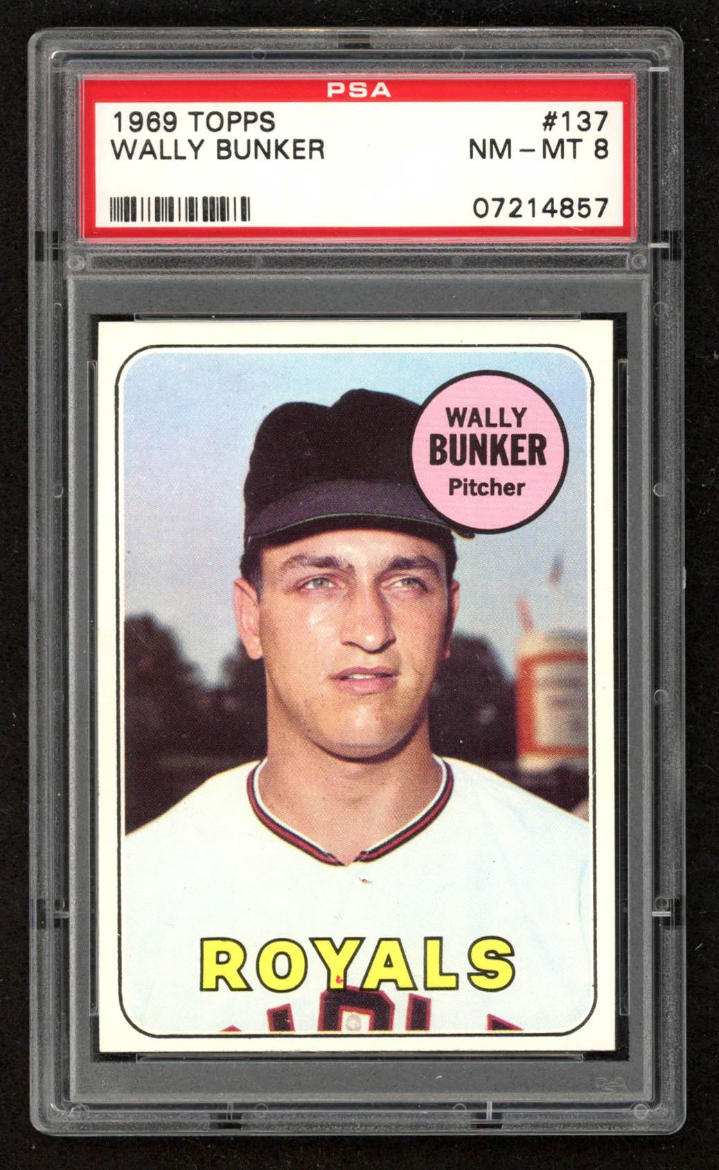 Wally Bunker 1969 Topps #137 (PSA 8) at PristineAuction.com Wally Bunker 1969 Topps #137 (PSA 8) at PristineAuction.com