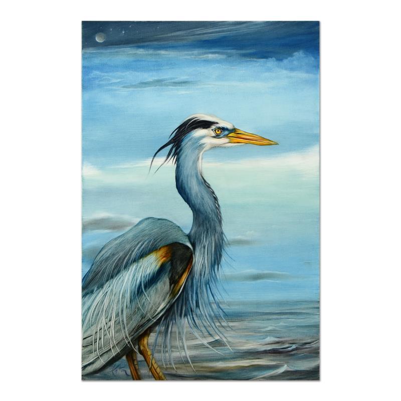 Martin Katon Signed "Happy Great Blue Heron" 24x36 Original Oil Painting on Canvas at PristineAuction.com Martin Katon Signed "Happy Great Blue Heron" 24x36 Original Oil Painting on Canvas at PristineAuction.com